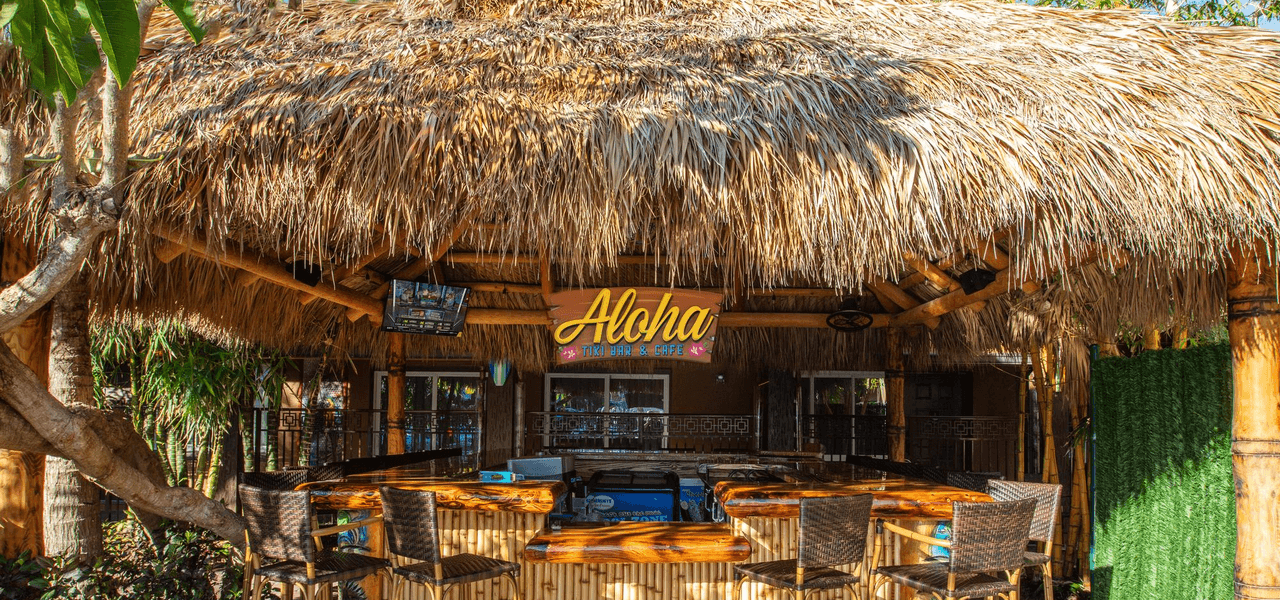 Lively Surf Cafe with Tiki Bar